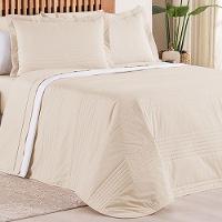 Kit Cobre Leito + Jogo De Cama Premier King 7 Peças Hipercal 200 Fios 80% Algodão, 20% Poliéster - Bege - 3