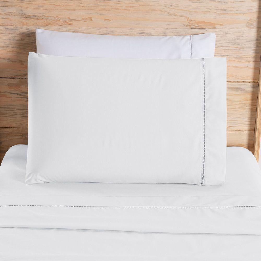Kit Cobre Leito + Jogo De Cama Premier Solteiro 5 Peças Hipercal 200 Fios 80% Algodão, 20% Poliéster - Branco - 7