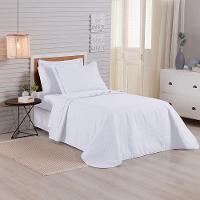 Kit Cobre Leito + Jogo De Cama Premier Solteiro 5 Peças Hipercal 200 Fios 80% Algodão, 20% Poliéster - Branco - 3