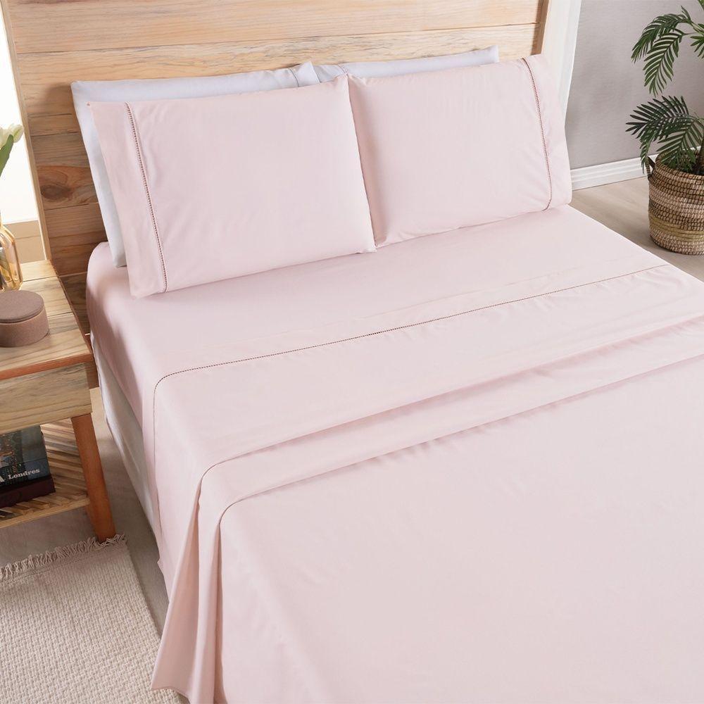 Jogo De Cama Premier Queen 04 Peças Hipercal 200 Fios 80% Algodão, 20% Poliéster - Rosa - 3
