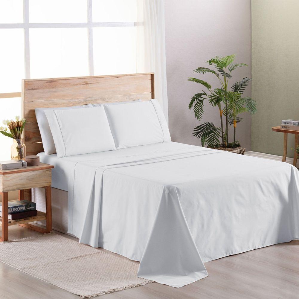Jogo De Cama Premier Queen 03 Peças Hipercal 200 Fios 80% Algodão, 20% Poliéster - Branco - 1