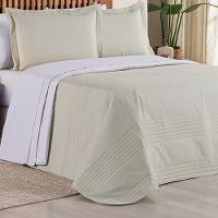 Kit Cobre Leito + Jogo De Cama Premier Queen 7 Peças Hipercal 200 Fios 80% Algodão, 20% Poliéster - Caqui