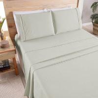 Kit Cobre Leito + Jogo De Cama Premier Queen 7 Peças Hipercal 200 Fios 80% Algodão, 20% Poliéster - Caqui - 7