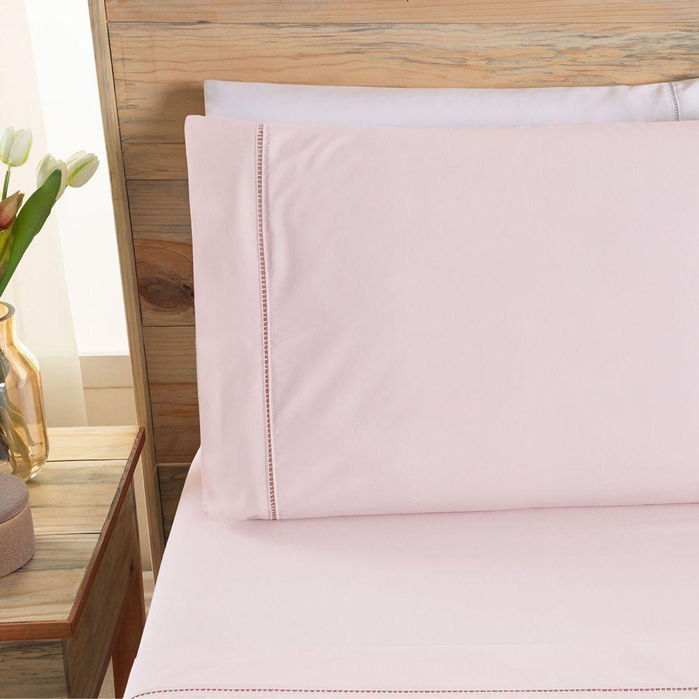 Kit Cobre Leito + Jogo De Cama Premier Queen 7 Peças Hipercal 200 Fios 80% Algodão, 20% Poliéster - Rosa - 8