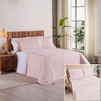Kit Cobre Leito + Jogo De Cama Premier Queen 7 Peças Hipercal 200 Fios 80% Algodão, 20% Poliéster - Rosa - 1