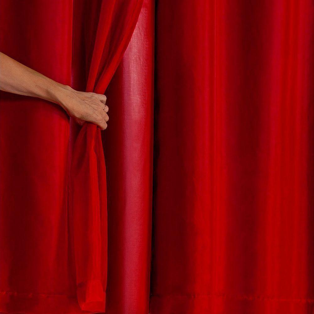 Cortina Blackout Voil Liso 2,80m X 2,30m Voil 100% Poliéster/forro 100% Pvc - Vermelha - 3