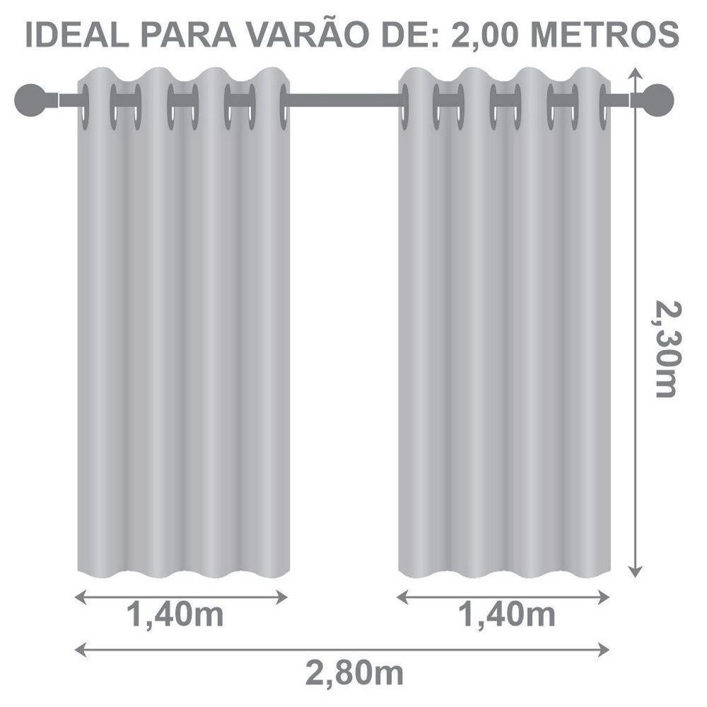 Cortina Blackout Voil Liso 2,80m X 2,30m Voil 100% Poliéster/forro 100% Pvc - Vermelha - 5