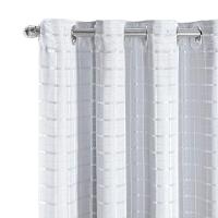 Cortina Tecido Blecaute Com Voil Xadrez 4,00m X 2,70m 100% Poliéster - Branco - 3