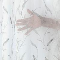Cortina Dual Microfibra Voil Gaze Bordado 4,00m X 2,70m 100% Poliéster - Leaves Branco - 6