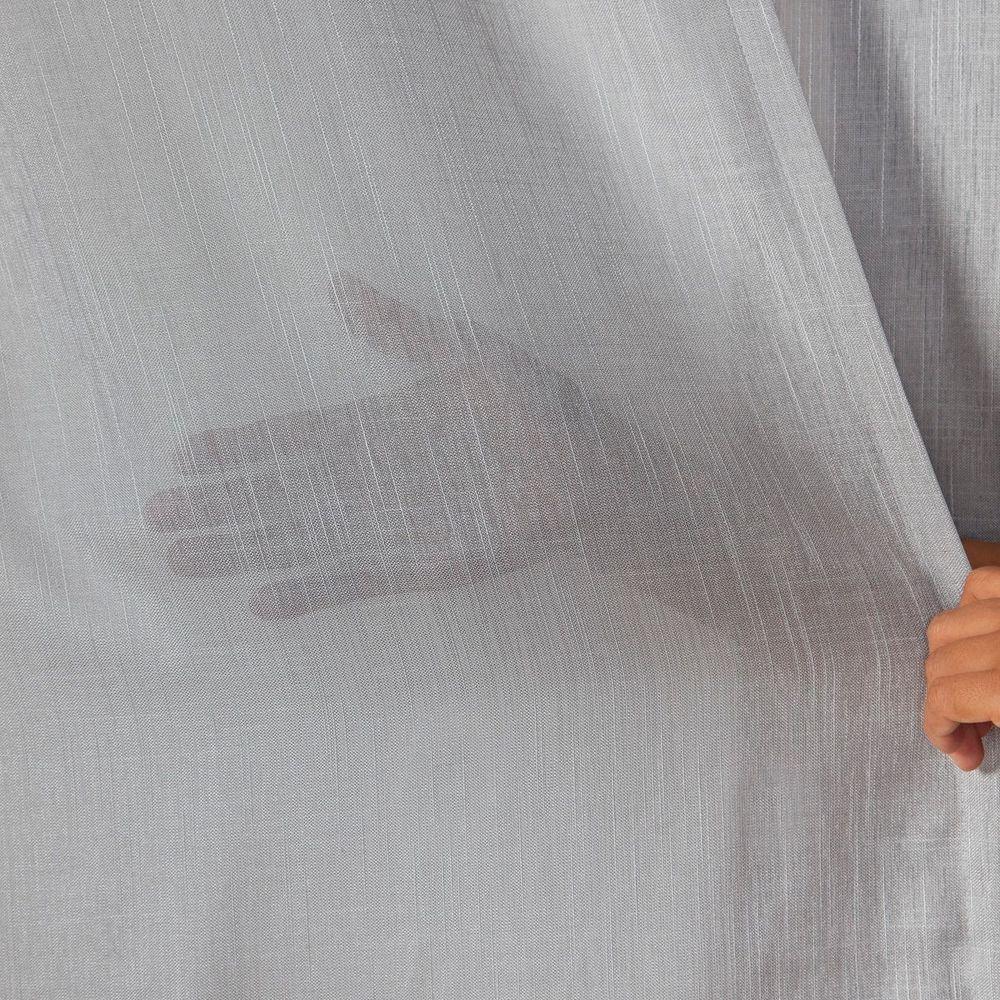 Cortina Voil Gaze De Linho 4,00m X 2,70m 100% Poliéster - Cinza - 5