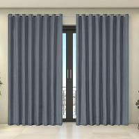 Cortina Tecido Blecaute Com Voil Liso 5,60m X 2,70m 100% Poliéster 100% Poliéster - Cinza