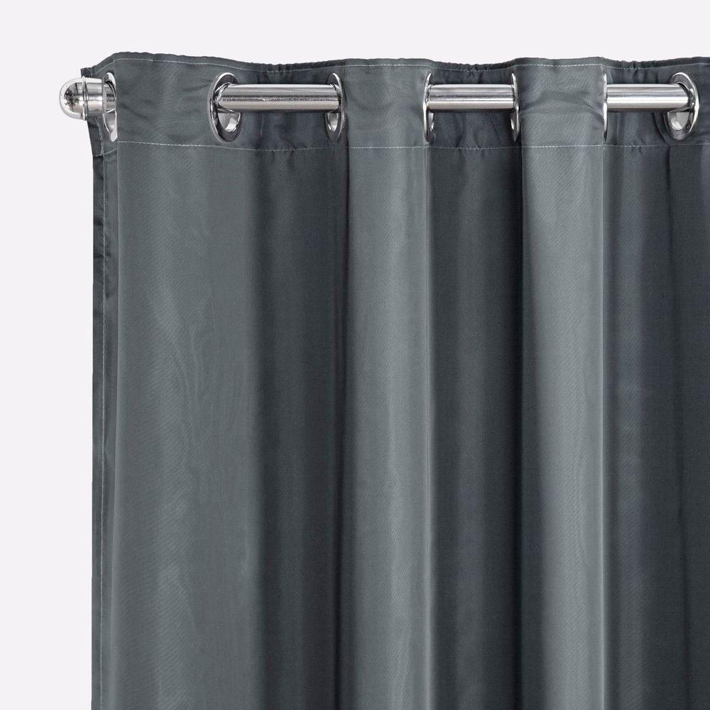 Cortina Tecido Blecaute Com Voil Liso 2,70m X 2,30m 100% Poliéster 100% Poliéster - Cinza - 3