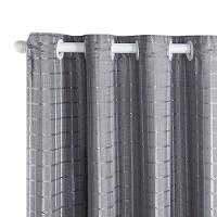 Cortina Dual Forro Microfibra C/ Voil Xadrez 4,00m X 2,70m 100% Poliéster - Cinza - 3