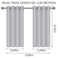Cortina Tecido Blecaute Com Voil Gaze De Linho 4,00m X 2,70m 100% Poliéster - Preto - 7