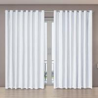 Cortina Tecido Blecaute Com Voil Gaze De Linho 5,60m X 2,70m 100% Poliéster - Branco - 2