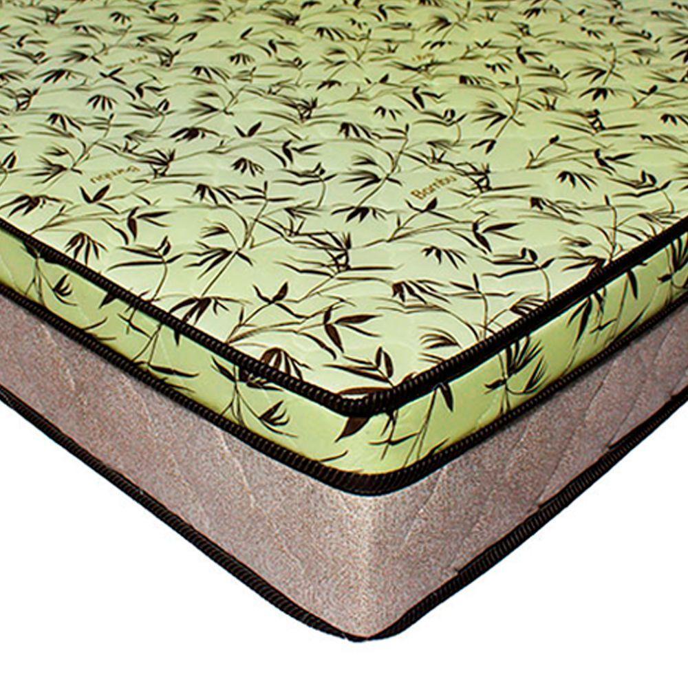 Cama Box Casal 138 Tecido Sintético Marrom Com Colchão Espuma D33 Tokio Bege - Bello Box - 65x138x188cm - 4