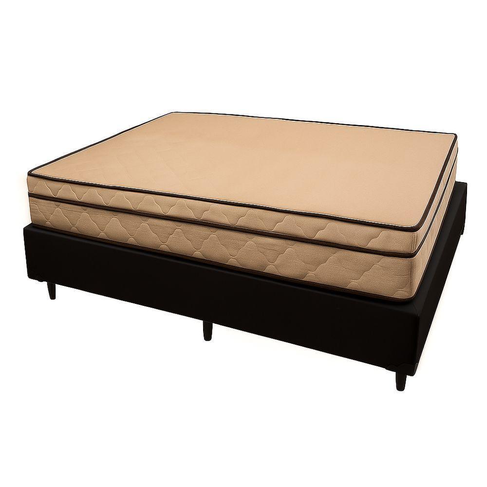 Cama Box Viúva 128 Tecido Sintético Preto Com Colchão Polônia Bello Box - D28 65x128x188 - 1