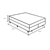 Cama Box Queen 158 Tecido Sintético Branco Com Colchão Espuma D20 - Tampo Preto 12cm - 2