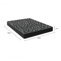 Cama Box Baú Casal 138 Sintético Preto Com Colchão De Espuma D20 - Tampo Preto 12cm - 5