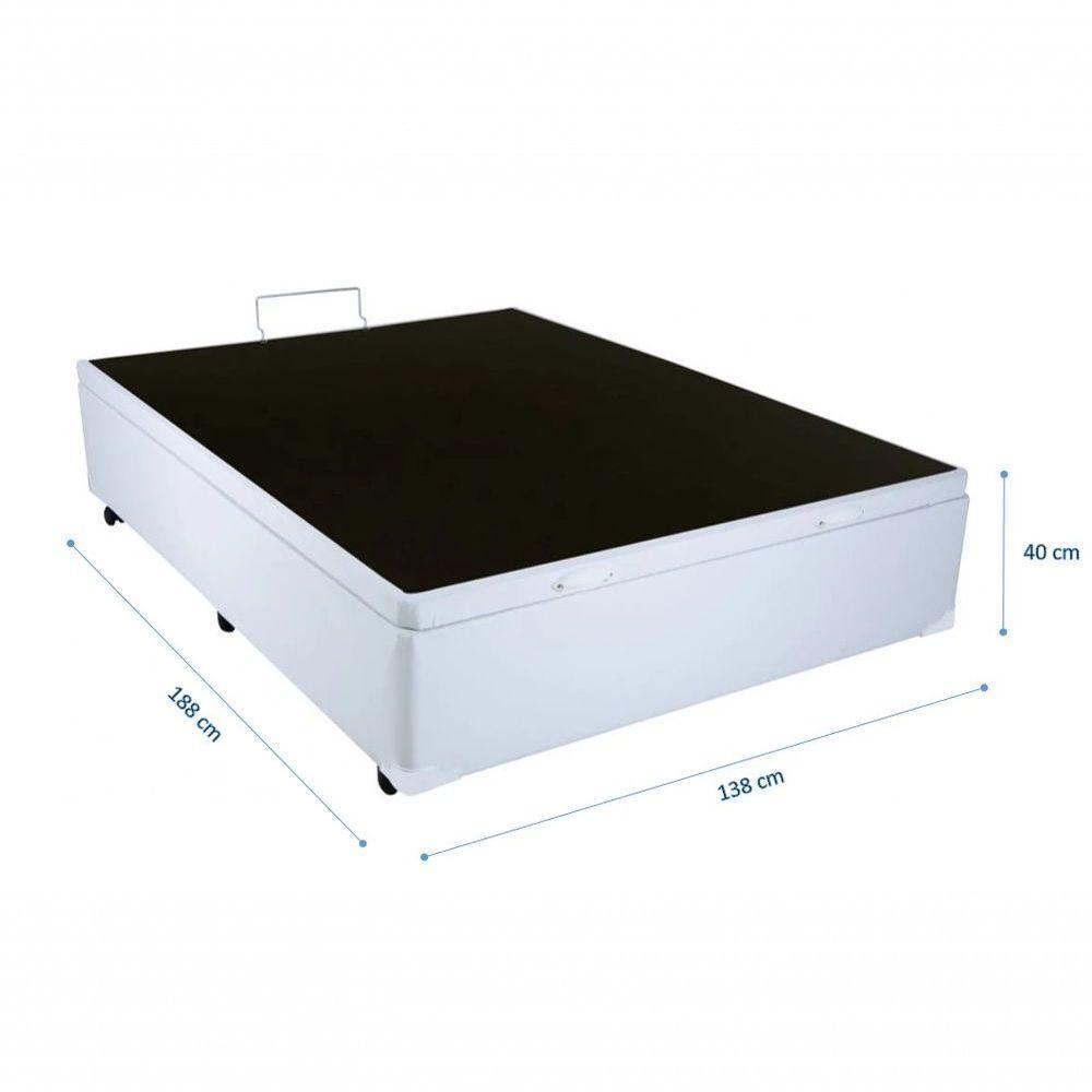 Cama Box Baú Casal 138 Bello Box - Tecido Sintético Branco - 3