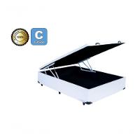 Cama Box Baú Casal 138 Bello Box - Tecido Sintético Branco - 1