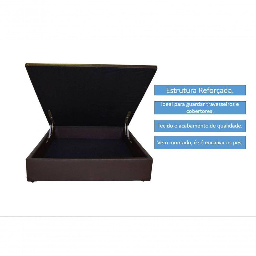 Cama Box Baú Casal 138 Bello Box -tecido Sintético Marrom - 4