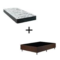 Cama Box Solteiro - Tecido Sintético Marrom Com Colchão Extra Firme D28 - Suporta 80kg - 1