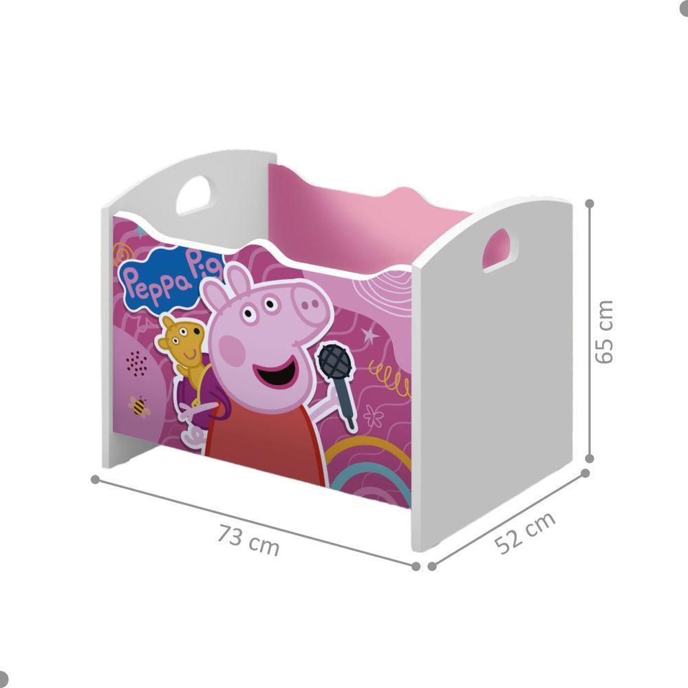 Baú Organizador Infantil Peppa Rosa Branco Acetinado - 2
