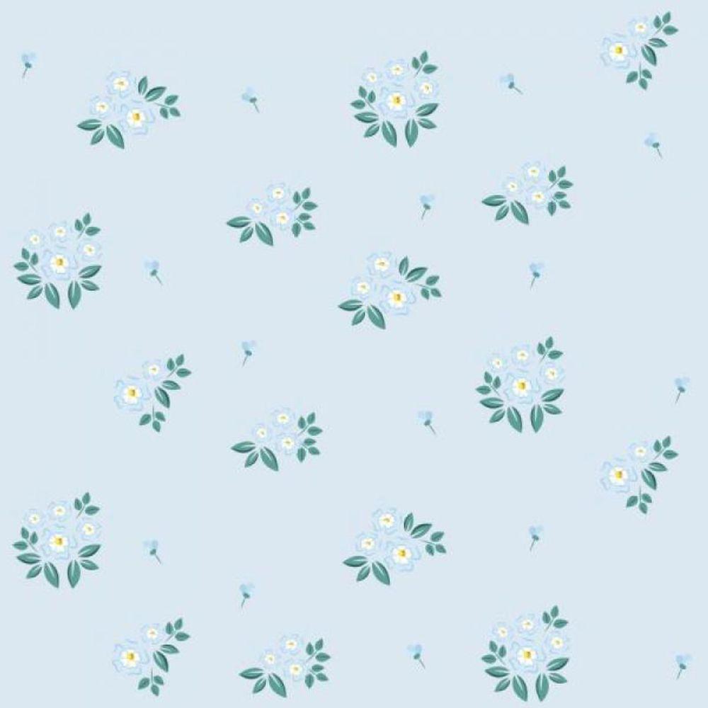 Papel De Parede Flor Azul - 1
