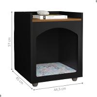 Mesa Cabeceira Casinha De Cachorro Gato Pet Preto Freijo - 2