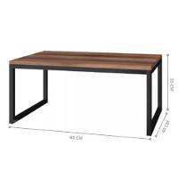 Mesa Centro Sala Pés De Ferro Tampo Mdf 60x40 Amadeirado - 3