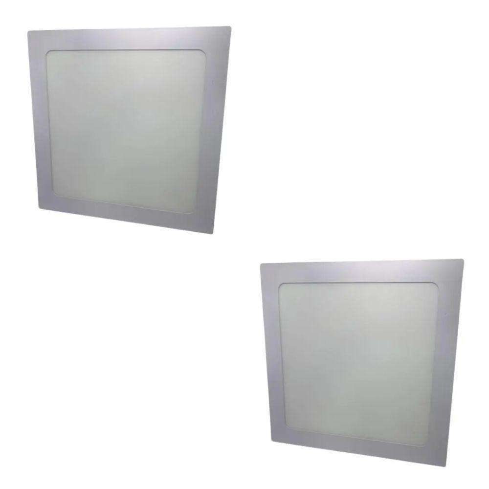 Kit Com 2 Painéis Plafon Led Embutir Quadrado 18w 6500k Max-0359 - 1