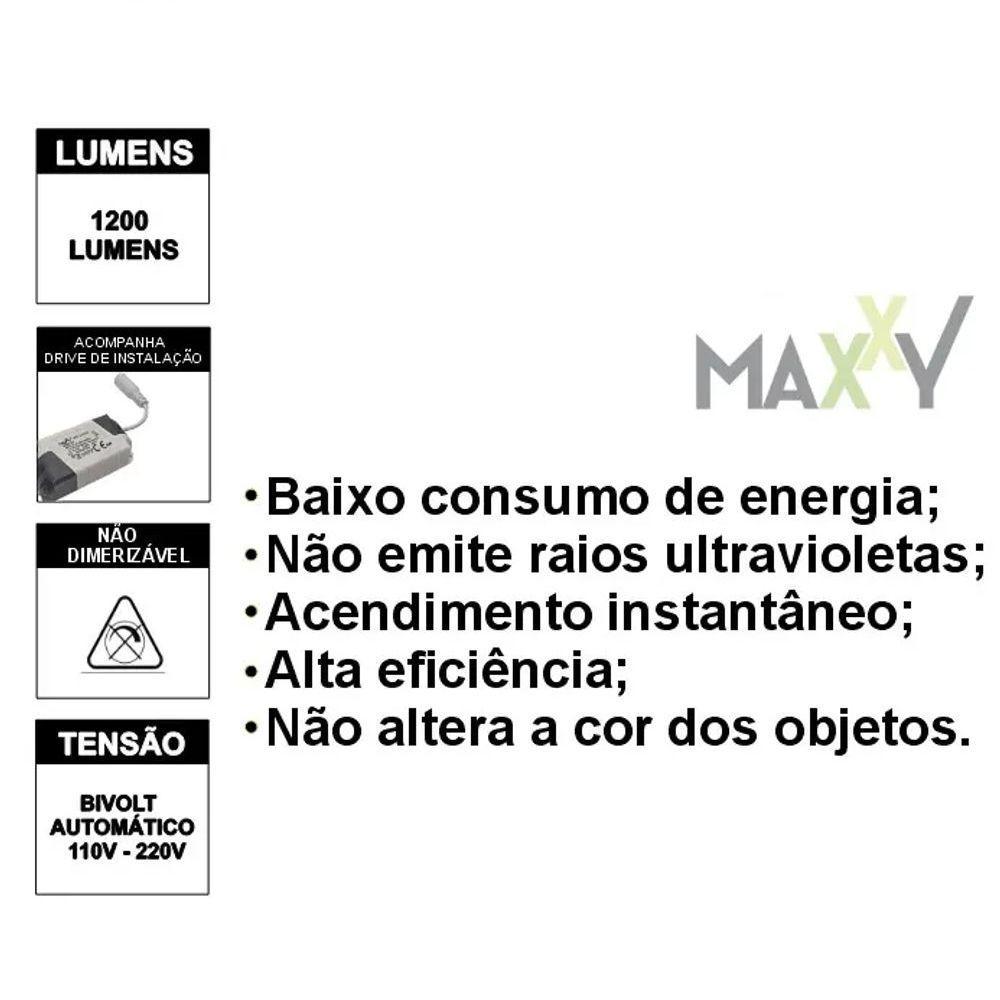 Kit Com 2 Painéis Plafon Led Embutir Quadrado 18w 6500k Max-0359 - 4