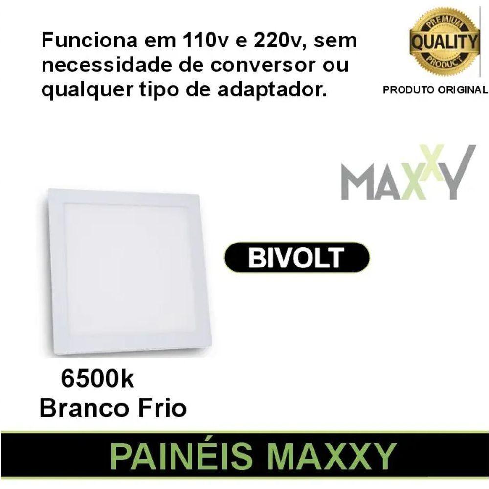 Kit Com 2 Painéis Plafon Led Embutir Quadrado 18w 6500k Max-0359 - 7