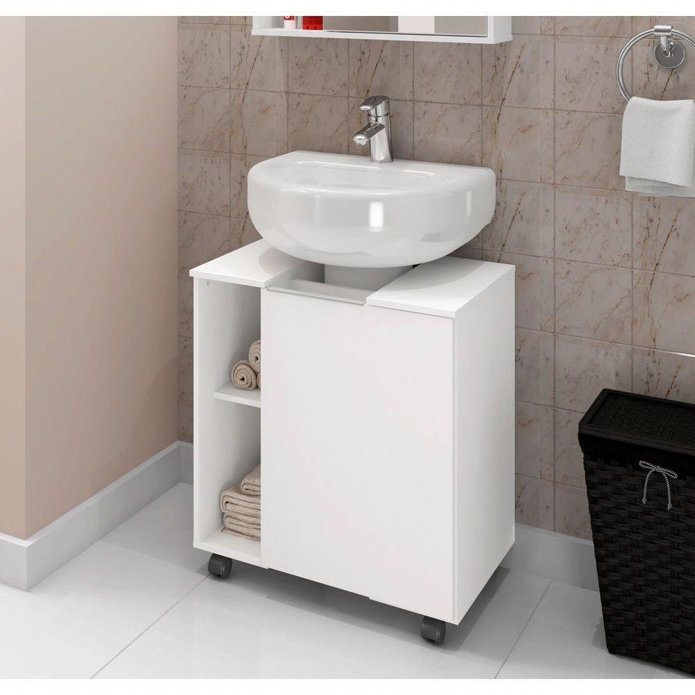 Gabinete Para Banheiro Pequin Branco - 1