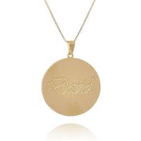 Colar Personalizado Circular Chapado Com Nome Folheado Em Ouro 18k - 2