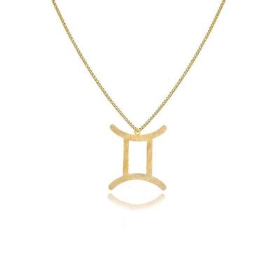 Colar Personalizado Signo De Gêmeos Folheado Em Ouro 18k