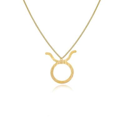 Colar Personalizado Signo De Touro Folheado Em Ouro 18k