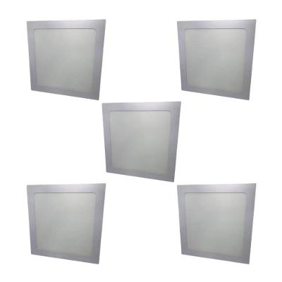 Kit Com 5 Painéis Plafon Led Embutir Quadrado 18w 6500k Max-0359