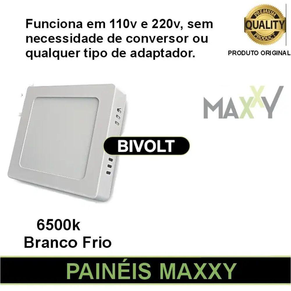 Kit Com 2 Painéis Plafon Led Sobrepor Quadrado 6w 6500k Max-0371 - 5