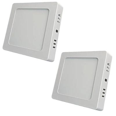 Kit Com 2 Painéis Plafon Led Sobrepor Quadrado 6w 6500k Max-0371