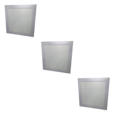 Kit Com 3 Painéis Plafon Led Embutir Quadrado 18w 6500k Max-0359