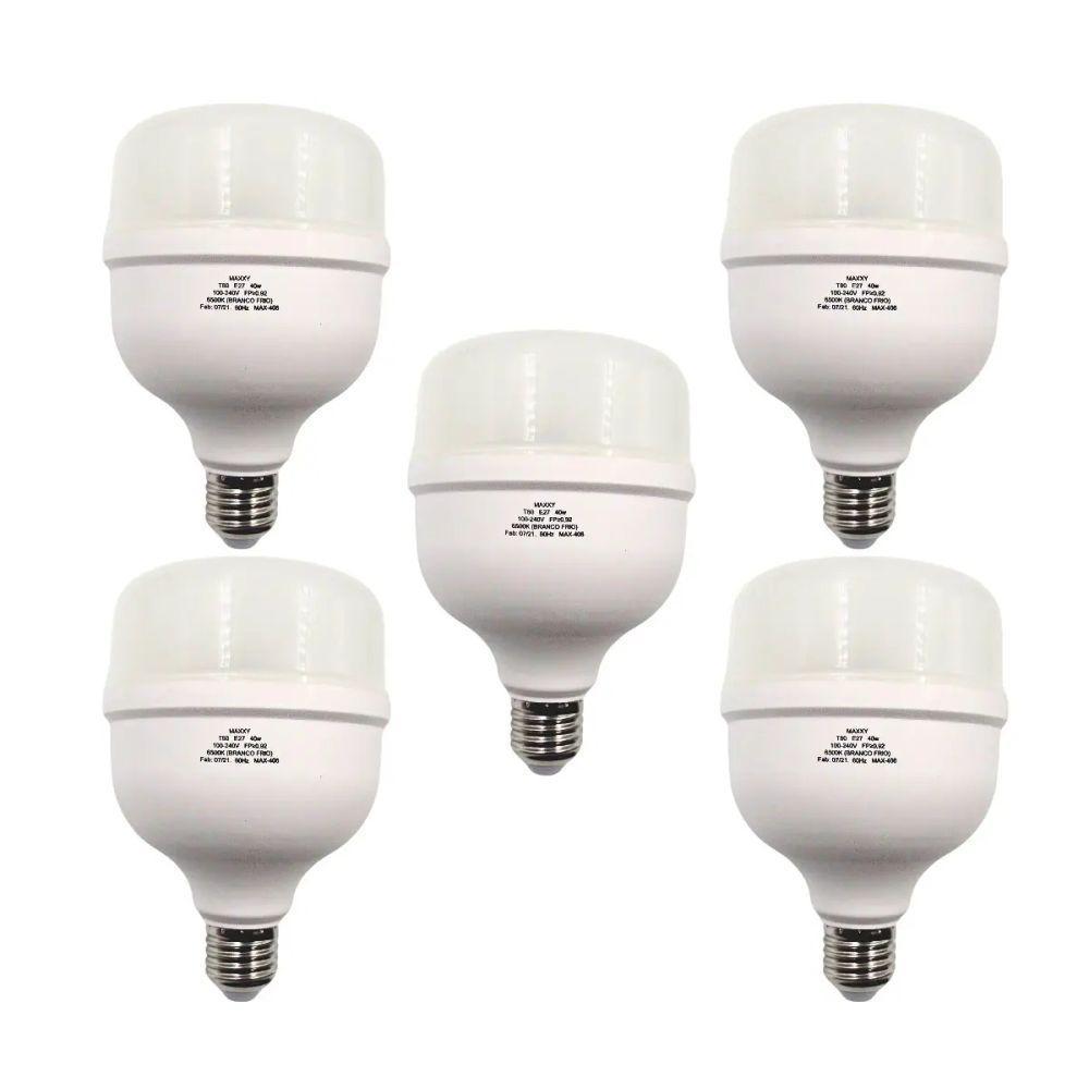 Kit Com 5 Lâmpadas Led Bulbo 40w 6500k Max-0406 - 1