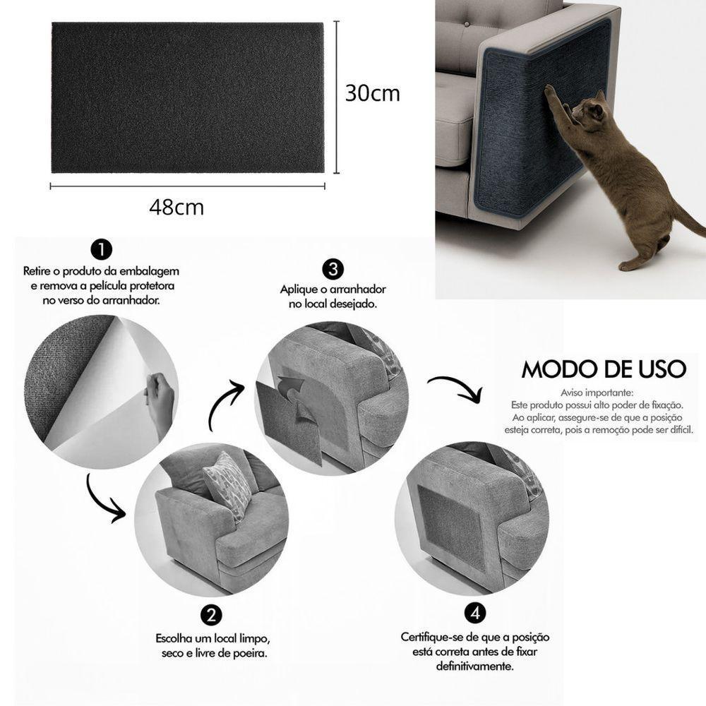 Arranhador De Gato Com Adesivo 30 X 48 Cm Grafite Geração Vet - 8