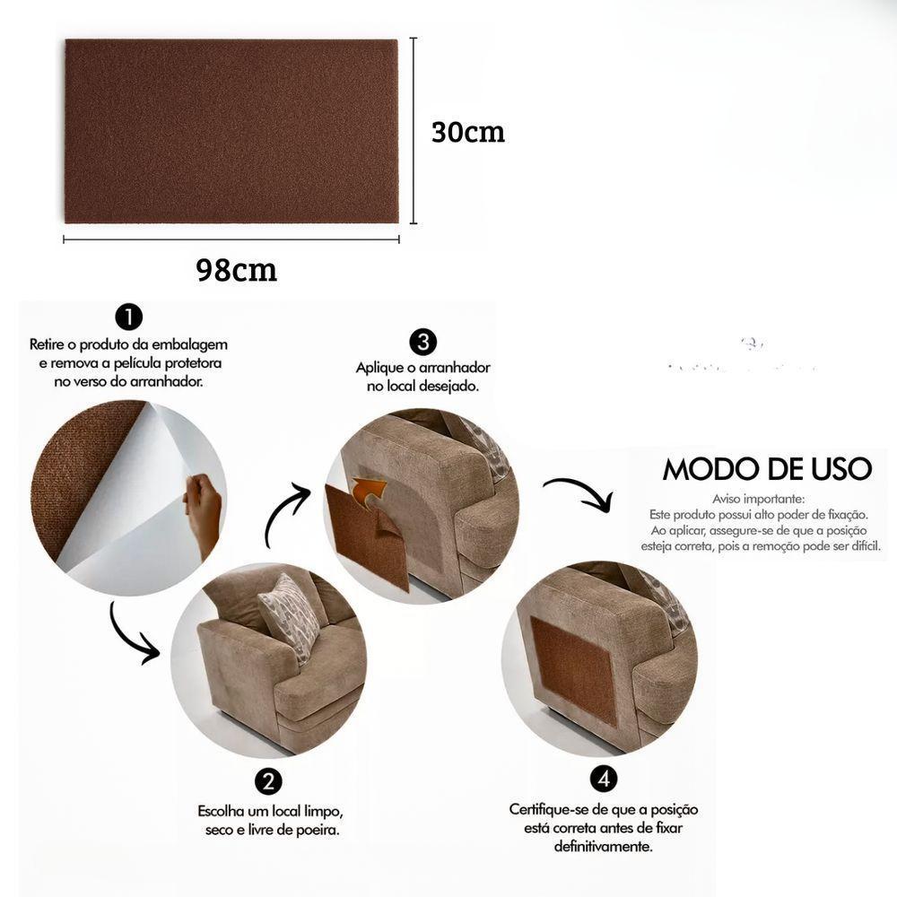 Arranhador De Gato Com Adesivo 30 X 98 Cm Castor Geração Vet - 2