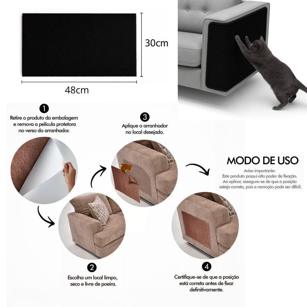 Arranhador De Gato Com Adesivo 30 X 48 Cm Preto Geração Vet - 2