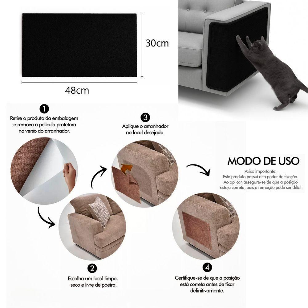 Arranhador De Gato Com Adesivo 30 X 48 Cm Preto Geração Vet - 7
