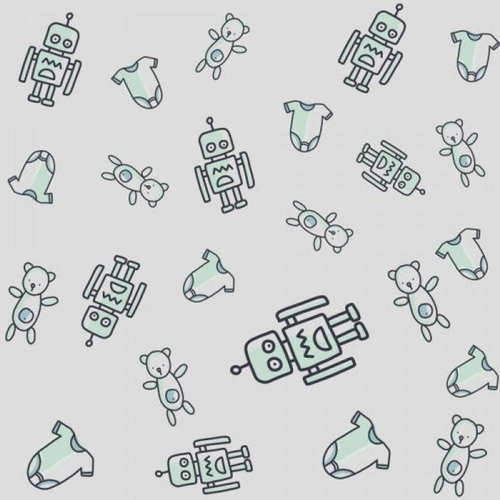 Papel De Parede Infantil Robô Ursinho Baby - 1