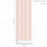 Papel De Parede Listrados Rosa Pastel - 3