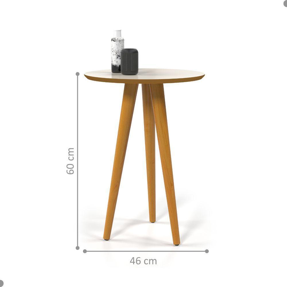 Mesa Lateral 4601 Pés Palito Sala Off White Freijó - 2
